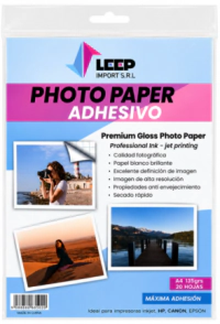 PAPEL FOTOGRAFICO LEEP A4 AUTOADHESIVO 135grs x 20hjs