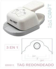 IBI CRAFT PERFORADORA PARA TAG REGULABLE REDONDEADO
