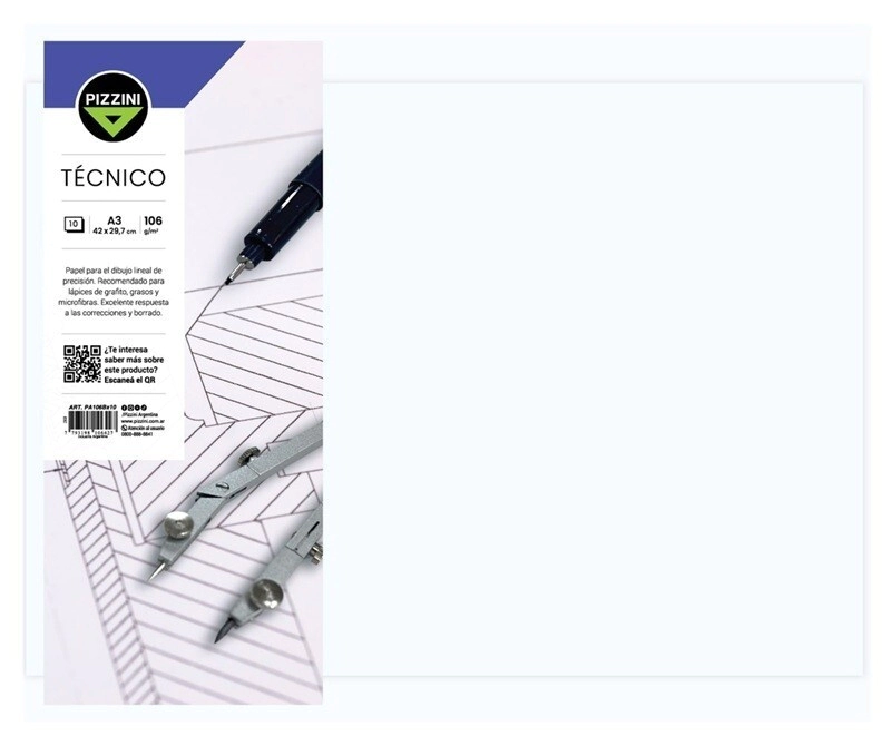 PAPEL PIZZINI TECNICO A4 106grs x 10grs