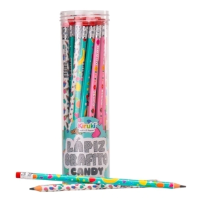 LAPIZ GRAFITO KIRUKI HB CANDY x 36u C/GOMA