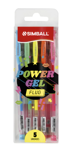 BOLIGRAFO SIMBALL POWER GEL FLUO x 5u