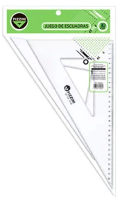 ESCUADRA PIZZINI JUEGO 30cm x 45&ordm; y 60&ordm; CRISTAL