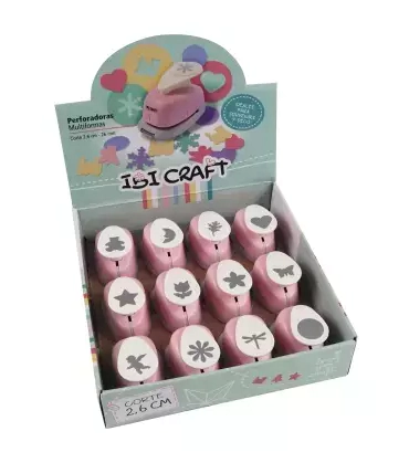 IBI CRAFT PERFORADORA ARTISTICA 26mm 1" EXPOSITOR 12pcs. SUR
