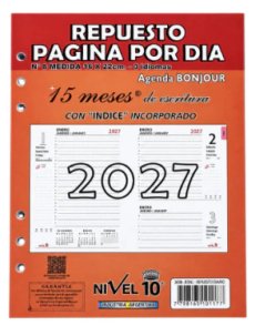 REPUESTO NIVEL 10 N&ordm;8 AGENDA DIARIO 2027