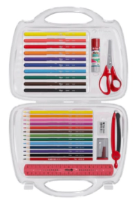VALIJA FILGO PINTO - LISTOS PARA EL COLE / ESTUCHE PLASTICO x 34u