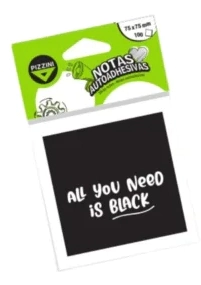 MEMO PIZZINI NEGRO 75x75mm x 100hjs