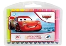 MARCADOR EZCO TRIANGULAR x 24u CARS (valija plastica)