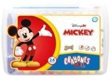 PINTURITAS EZCO GEL x 24u MICKEY 3 en 1 (valija plastica)