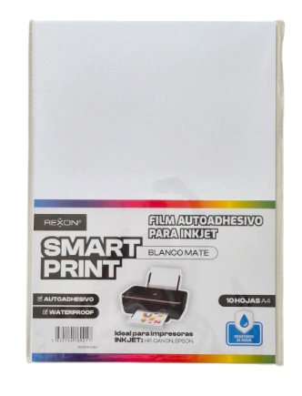 FILM REXON A4 AUTOADHESIVO BLANCO MATE x 10hjs