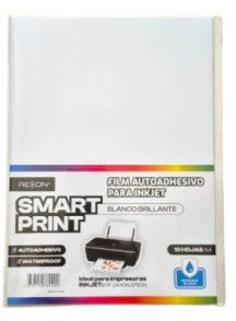 FILM REXON A4 AUTOADHESIVO BLANCO BRILLANTE x 10hjs