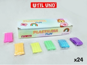 PLASTILINA UTIL UNO PASTEL x 24u