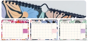 AGENDA MOOVING CALENDARIO 35x25 FLORAL 2026