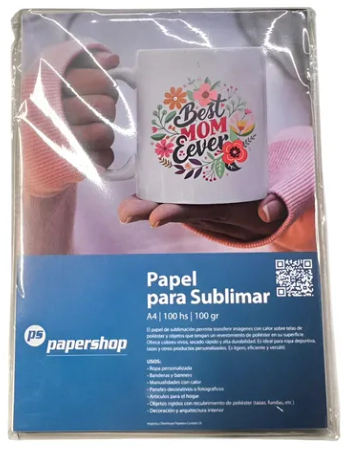 PAPEL FOTOGRAFICO PAPERSHOP AUTOADHESIVO PET A4 60MIC. x 20hjs BLANCO