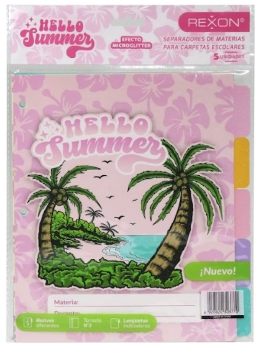 SEPARADOR REXON N�3 HELLO SUMMER C/S x 5u