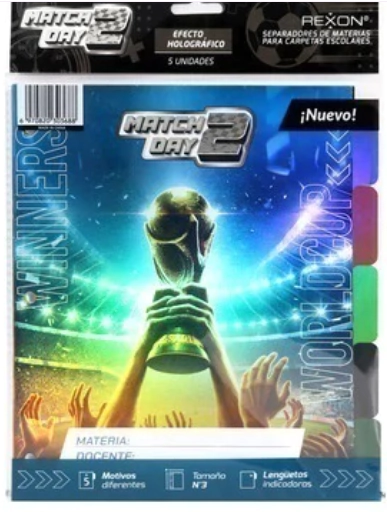 SEPARADOR REXON N�3 MATCH DAY 2 C/S x 5u