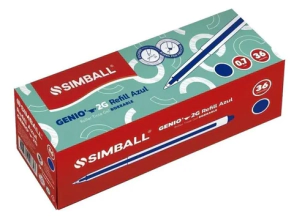 REPUESTO SIMBALL BORRABLE GENIO 2G 0.7mm ROLLER AZUL