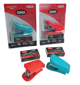 ABROCHADORA LAMA OXO 24/6 MINI CYAN-MAGENTA + BROCHES