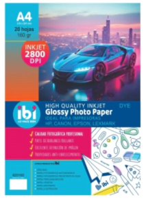 PAPEL FOTOGRAFICO IBI A4 160grs x 20hjs