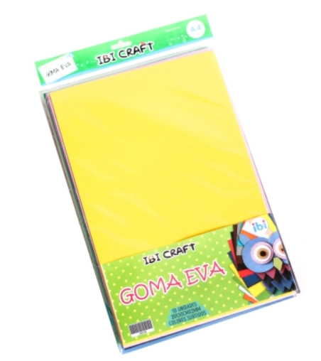 IBI CRAFT GOMA EVA LISA PASTEL A4 x 1.7mm x 10hjs SURT.