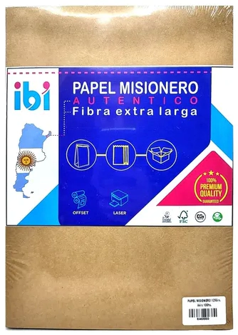 PAPEL MISIONERO IBI 200grs A4 x 100hjs