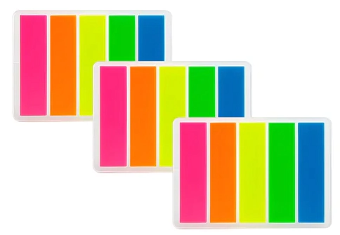 BANDERITAS IBI 5 COL. x 25hjs C/U NEON