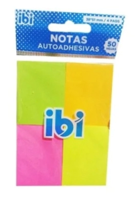 MEMO IBI NEON 38x51mm x 50hjs 4 COL.