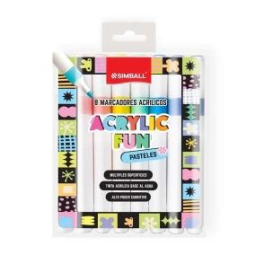 MARCADOR SIMBALL ACRILICO PASTEL PET x 8u
