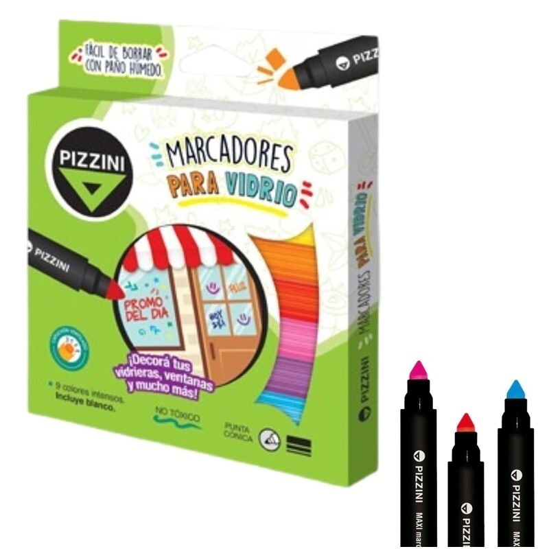 MARCADOR PIZZINI VIDRIO x 9u