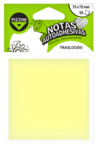 MEMO PIZZINI 75x75mm x 50hjs AMARILLO ESTATICA