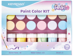 KIT KEYROAD 6 TEMPERAS + ACUARELA x 12 + PINCEL