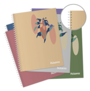 CUADERNO HUSARES 29.7 HARD COVER DOUBLE RING x 120hjs RY