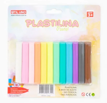 PLASTILINA UTIL UNO PASTELES x 12u