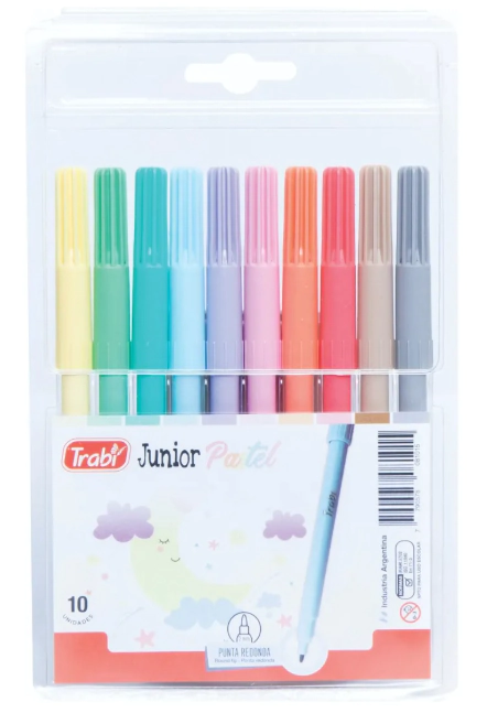 MARCADOR TRABI JUNIOR PASTEL x 10u