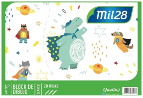 BLOCK MIL28 N&ordm;5 BLANCO x 20hjs