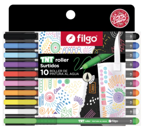 BOLIGRAFO FILGO TNT ROLLER AL AGUA 1.0mm x 10u SURT.