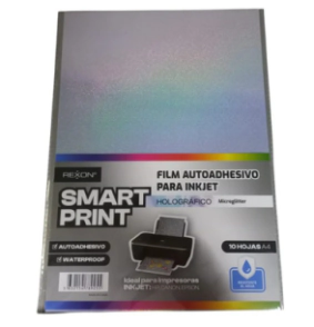 FILM REXON A4 AUTOADHESIVO HOLO MICROGLITTER x 10hjs