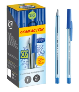BOLIGRAFO COMPACTOR FINA 0.7 x 25u AZUL