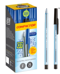 BOLIGRAFO COMPACTOR FINA 0.7 x 25u NEGRO