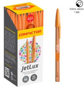 BOLIGRAFO COMPACTOR JETLUX x 25u NARANJA