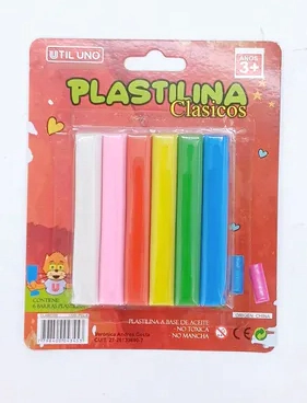 PLASTILINA UTIL UNO CLASICOS x 6u