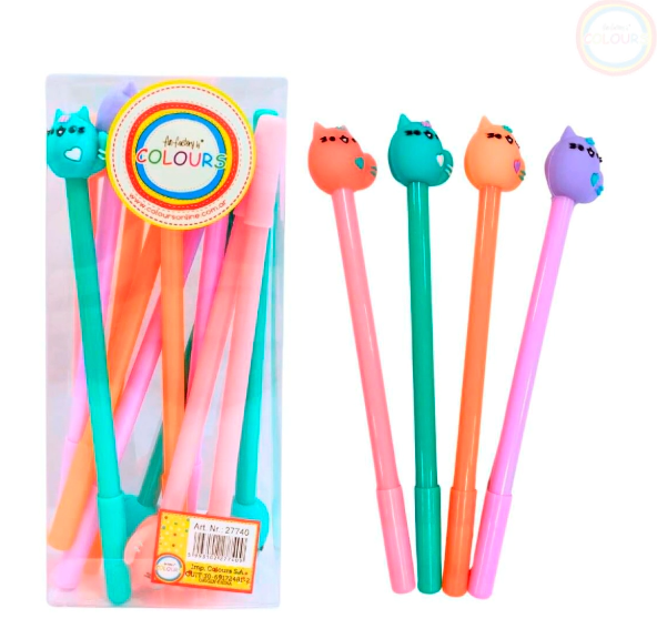 COLOURS BOLIGRAFO PUNTA AGUJA GATO GORDITO X 12U