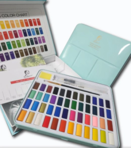 ACUARELA GIORGIONE SET PROFESIONAL x 48 COLORES EN LATA + PINCELES