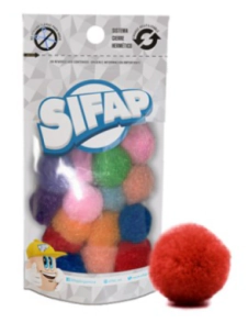 POMPONES SIFAP DE FELPA SURTIDO CLASICO 1 de 20mm x 20u