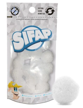 POMPONES SIFAP DE FELPA BLANCO de 20mm x 20u