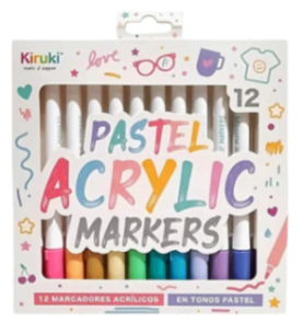 MARCADOR KIRUKI ACRILICOS x 12un PASTEL