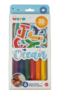 WERO BOX CRAYONES PARA AGUA OCEAN x 6un