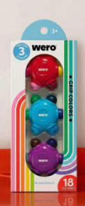 WERO CRAYONS GRIP COLORS x 3un