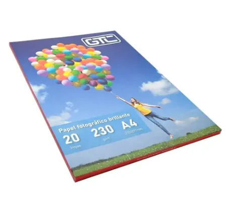 PAPEL FOTOGRAFICO GTC A4 230grs BRILLANTE x 20hjs