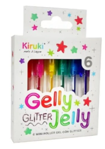 BOLIGRAFO KIRUKI MINI ROLLERS TINTA GEL CON GLITTER x 6u