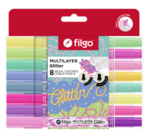 RESALTADOR FILGO MULTILAYER GLITTER x 8un